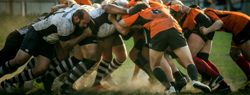 men playing football