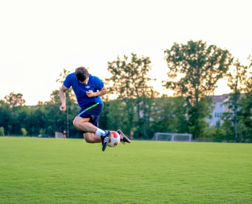 man playing soccer