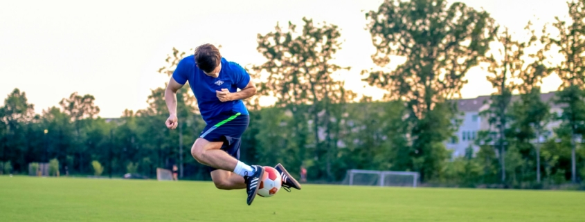 man playing soccer