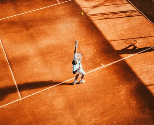 man playing tennis